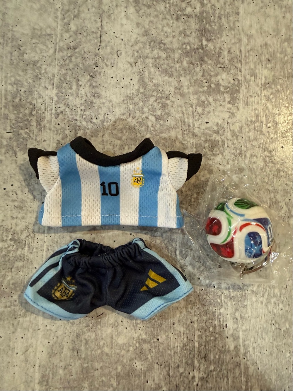 Argentina Soccer Inspired Labubu Size Outfit. 3 piece set